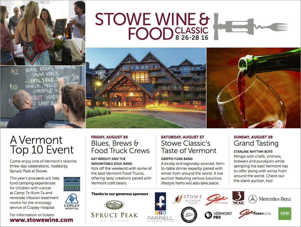 Stowe food and wine copy
